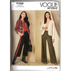 Vogue V1830 Misses 16 to 24 Jacket and Pants Uncut Sewing Pattern